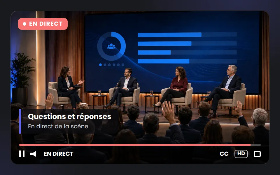 Le Direct de la convention : questions et réponses en scène