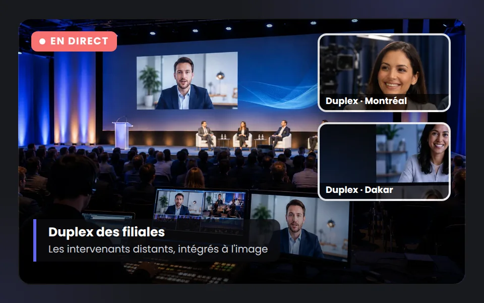 Intervenants en duplex intégrés à l'image du Direct